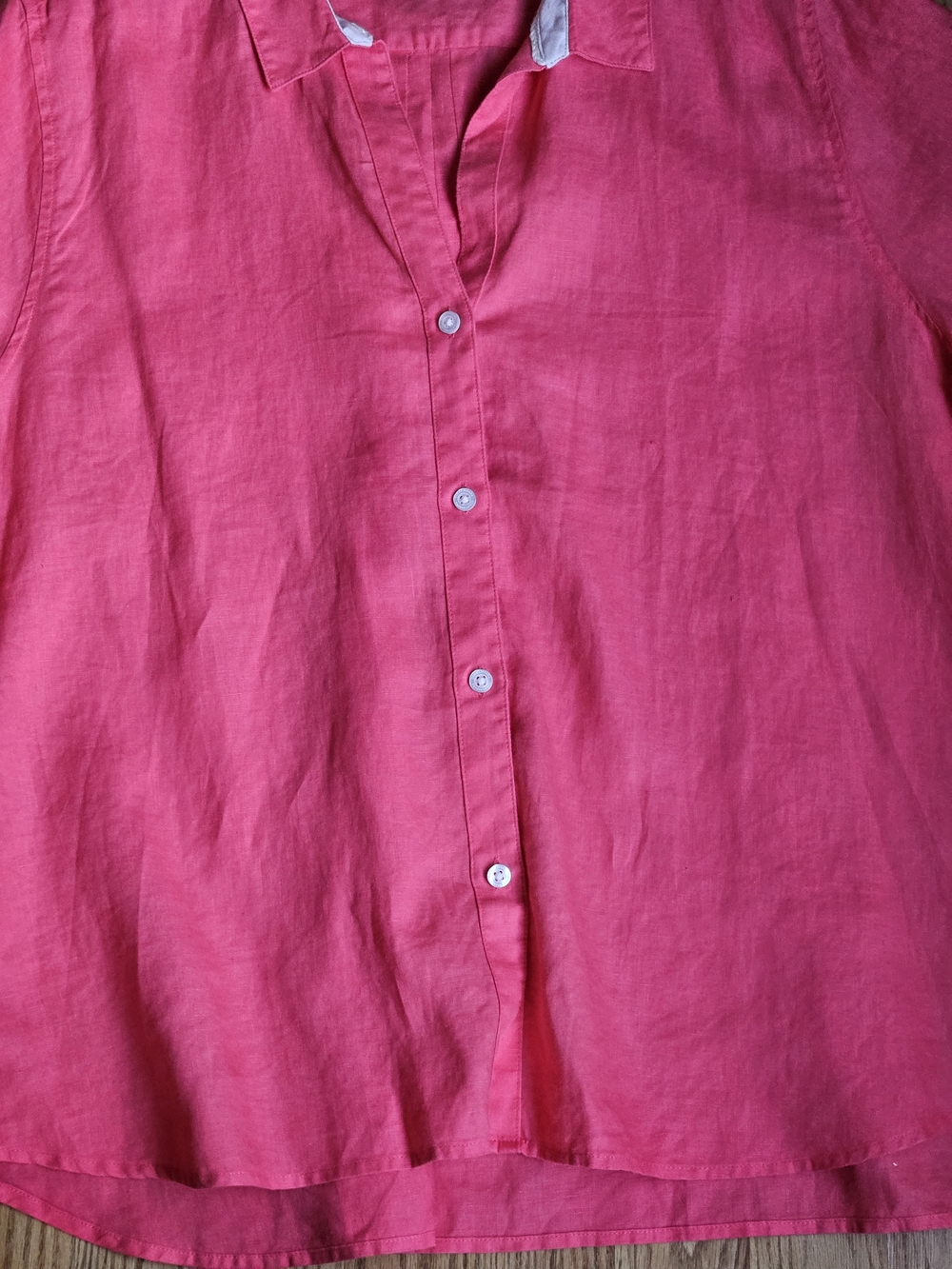 Tommy Bahama Coral Pink 100% Linen Button-Front Shirt - Picture 5 of 11